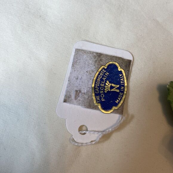 Capodimonte Vintage Porcelain Pink and White Flower Italy Crown Stamp With Tag - Picture 5 of 8